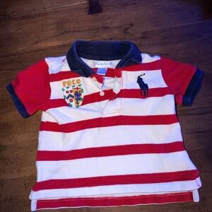 Ralph Lauren Kids Polo Red and White Striped Shirt
